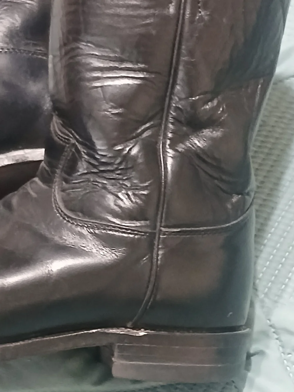 Men's Justins - Black Leather Mid-Calf Boots WESTERN Style 3133 Size 9 D